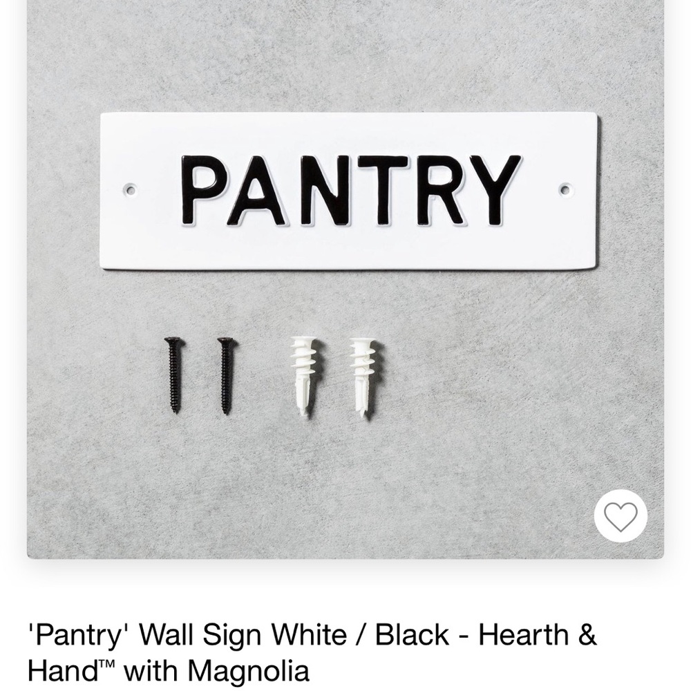 Hearth & Hand -Pantry sign